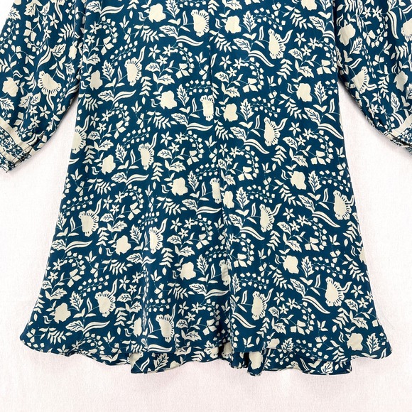 NATALIE MARTIN Fiore Short Dress Womens Small Pomegranate Blue Floral Print - Picture 9 of 16